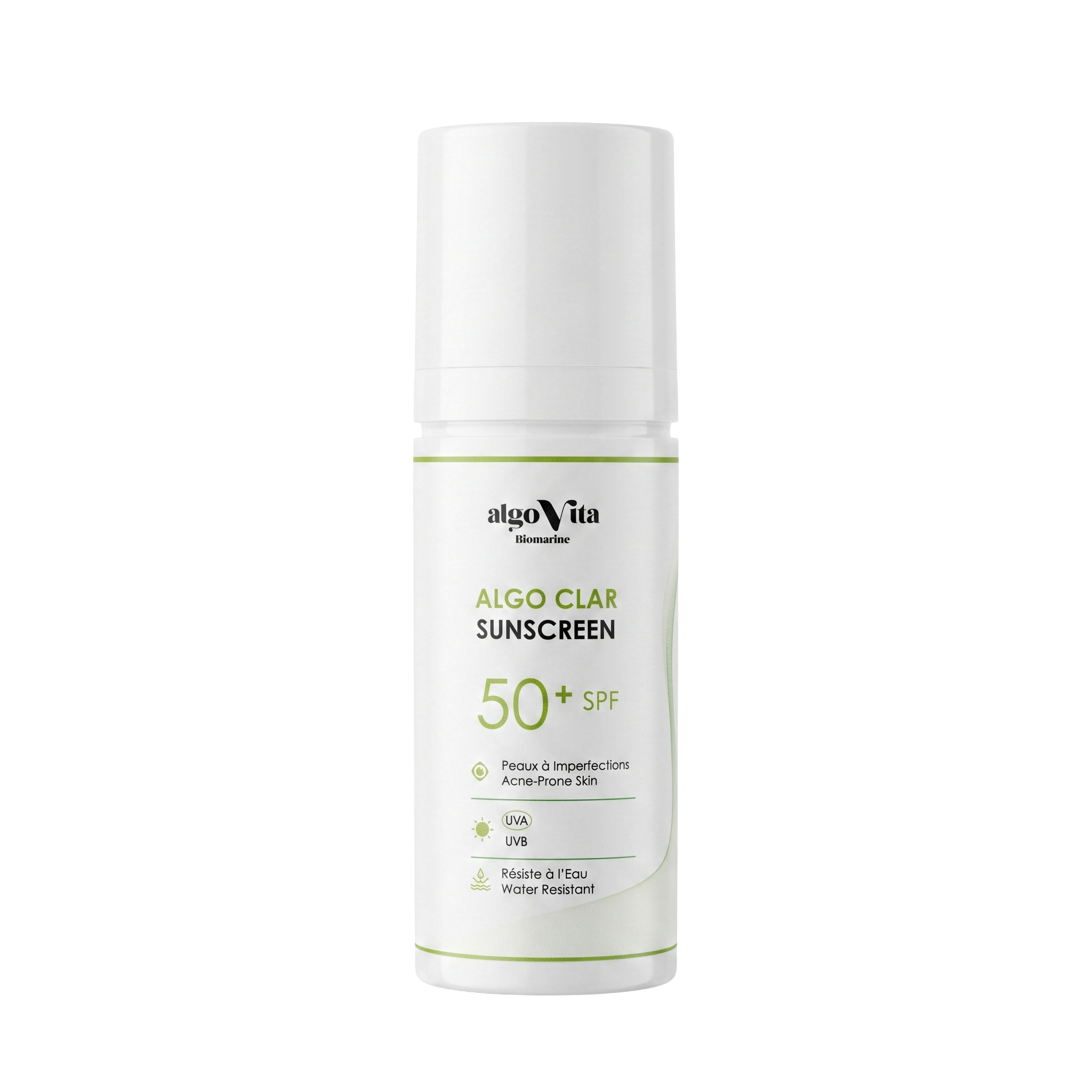 Écran Solaire Peau à Imperfections SPF 50+ UVA-UVB PA+++ Algoclar